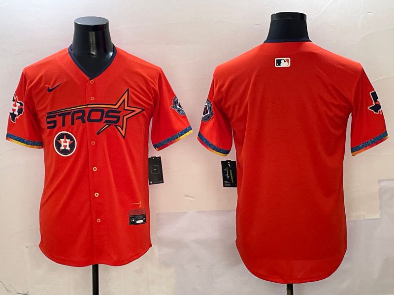 Men Houston Astros Blank Orange Five generation Joint Name 2025 Nike MLB Jersey style 3->houston astros->MLB Jersey